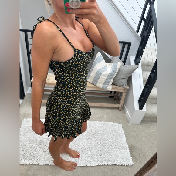 Wild Fable Black Lemon Print Flowy Mini Dress Open Back Size S - Picture 4 of 11
